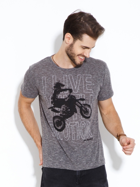 T-shirt malha botonê Live